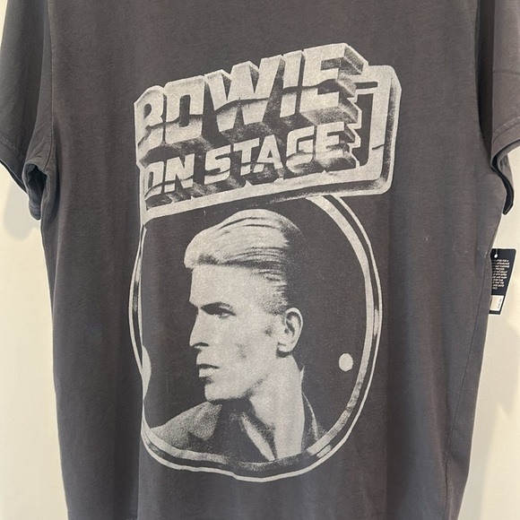 Lucky Brand x Bowie Music Charcoal grey Graphic Tee small women’s relaxed - Picture 2 of 4